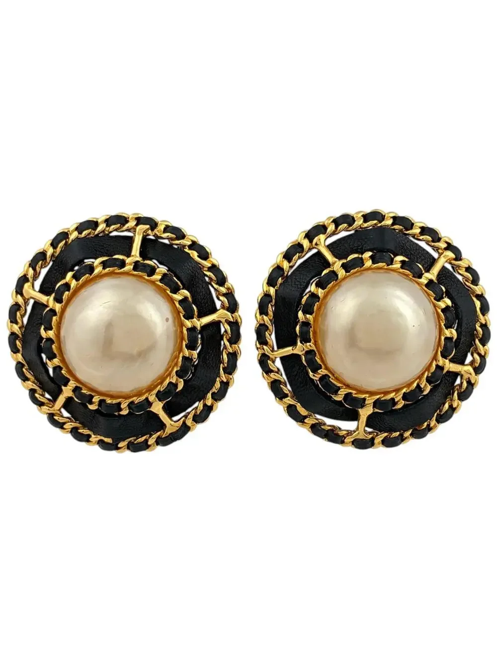 Chanel Pearl Clip-On Earrings Gold And #327529C10B
